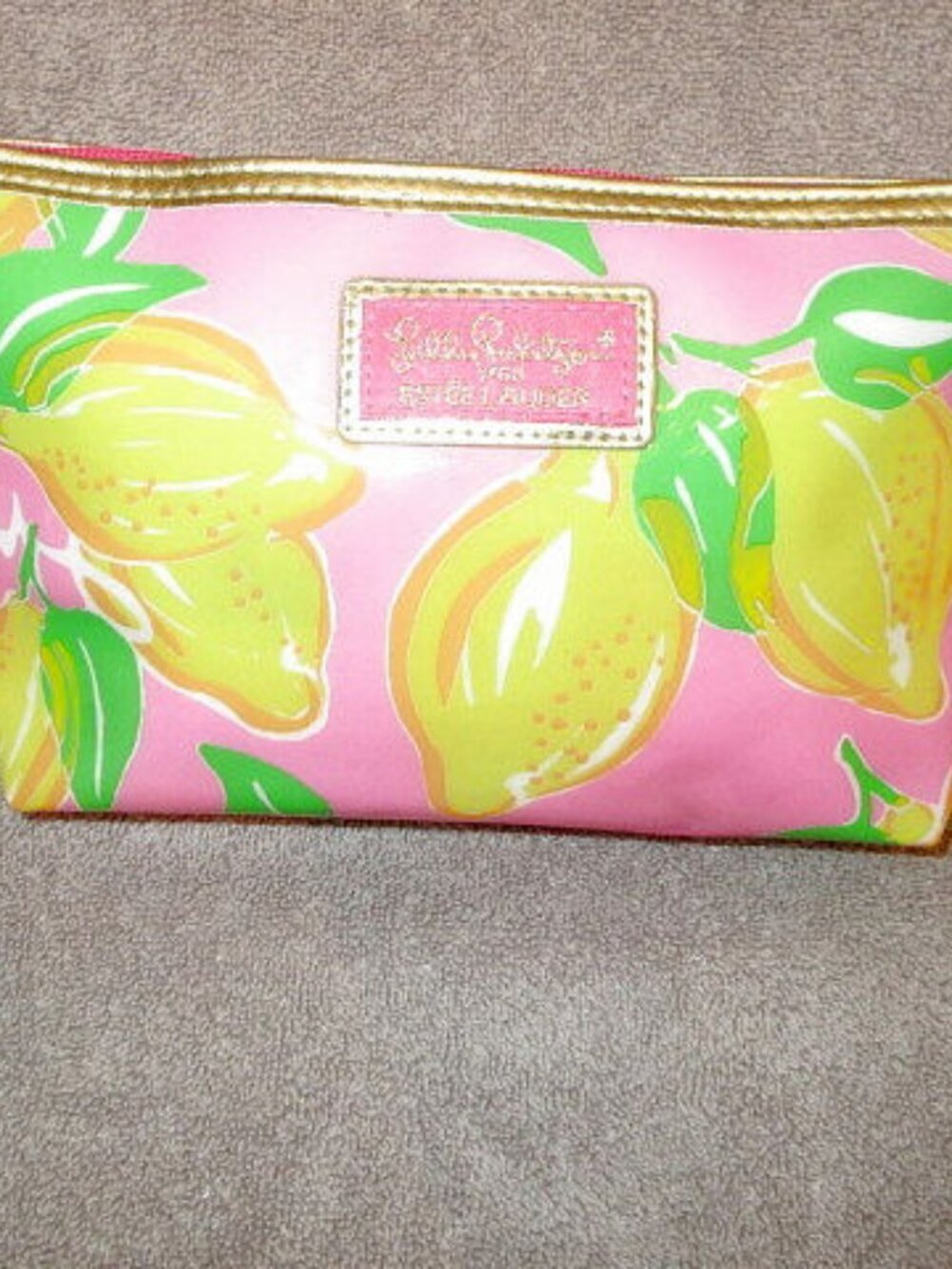 Lilly Pulitzer Estee Lemons Print Makeup Bag Travel Cosmetics Case Preppy Resort